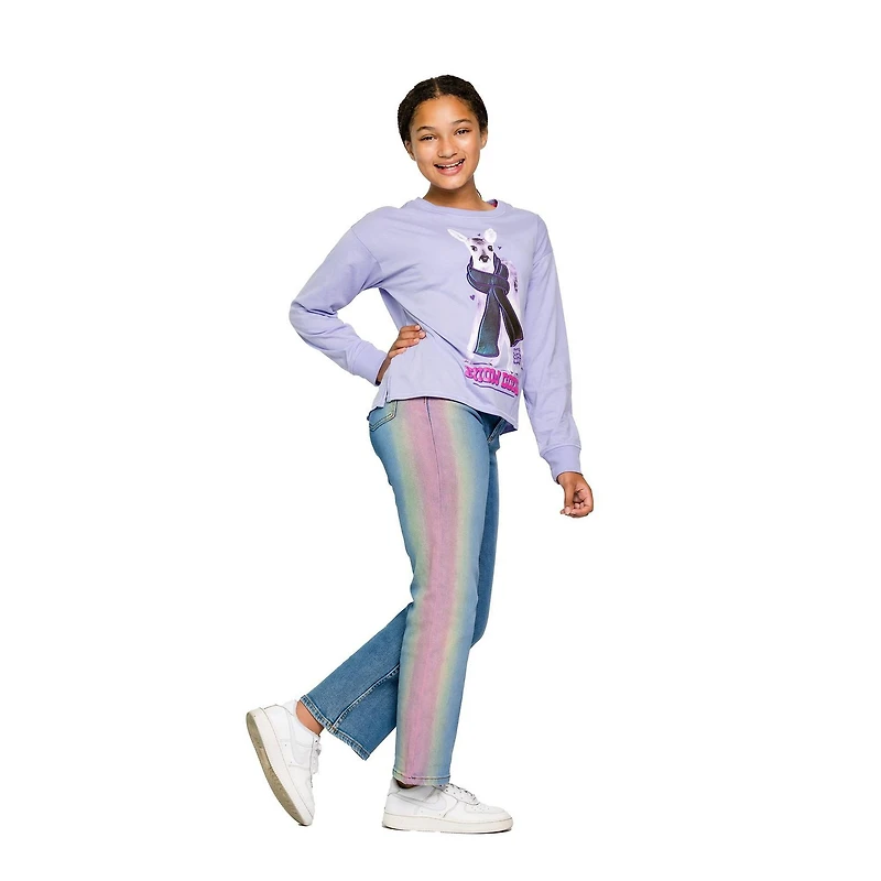 Justice Girls Deer With Scarf Long Sleeve Crew