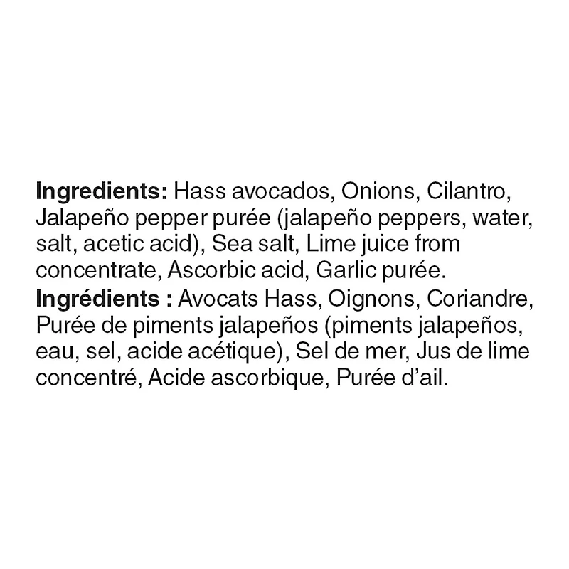 Mini coupes de guacamole original avec morceaux Mon marché fraîcheur 4 morceaux, total de 228 g
