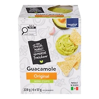 Mini coupes de guacamole original avec morceaux Mon marché fraîcheur 4 morceaux, total de 228 g