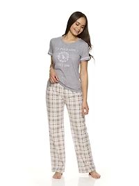 U.S. Polo Assn. Women's 2pc Pajama Short Sleeve Top & Pant Sleep Set
