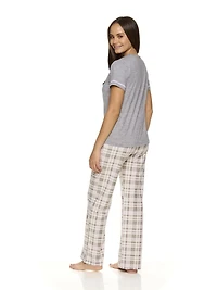 U.S. Polo Assn. Women's 2pc Pajama Short Sleeve Top & Pant Sleep Set
