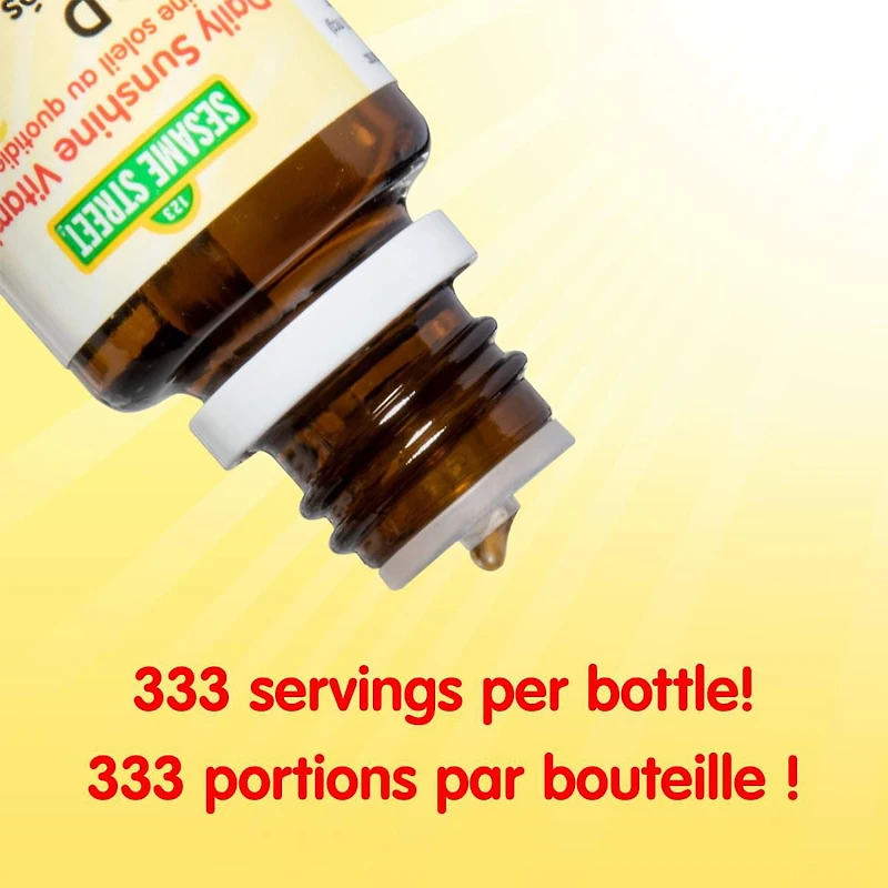 Sesame Street® Soleil au quotidien Vitamine D pour bébés 400 UI liquide