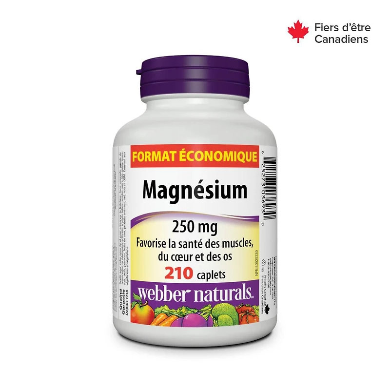 Webber Naturals Magnésium 250 mg caplets