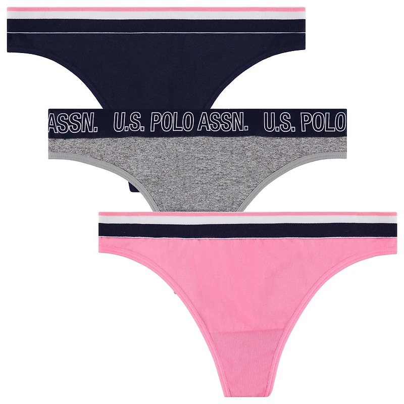 U.S. Polo Assn. Women's 3-Pack Seamless Thongs