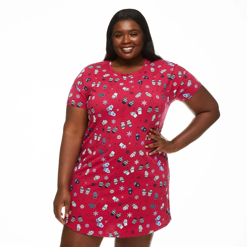 Chemise de nuit à manches courtes George Plus pour femmes