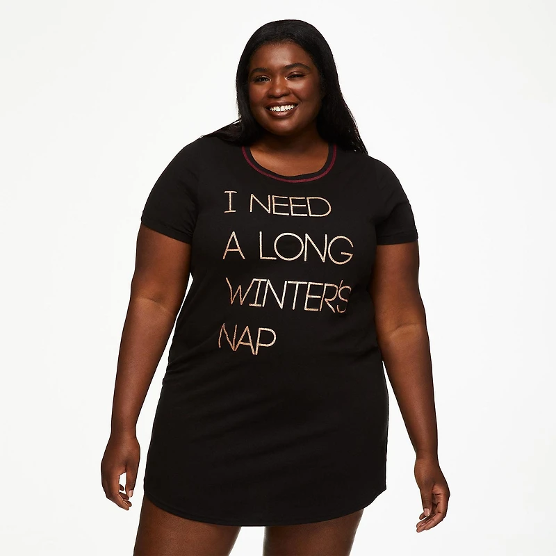 George Plus Women's Rolled Sleeve Nightshirt