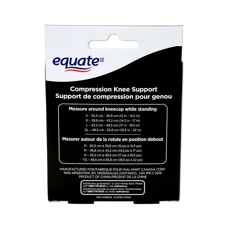 Equate(Tm/Mc) Compression Knee Support 3201WMCA, 1 Support Per Pack