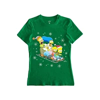 Ladies The Simpsons Sleigh Ride T-Shirt