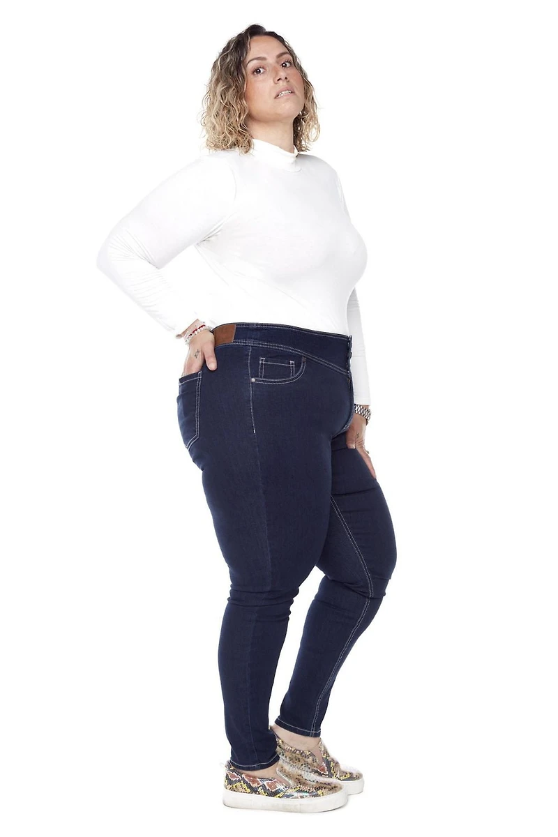 Frankie & Stella ™ Femmes Plus Skinny à taille haute et large - Lavage foncé