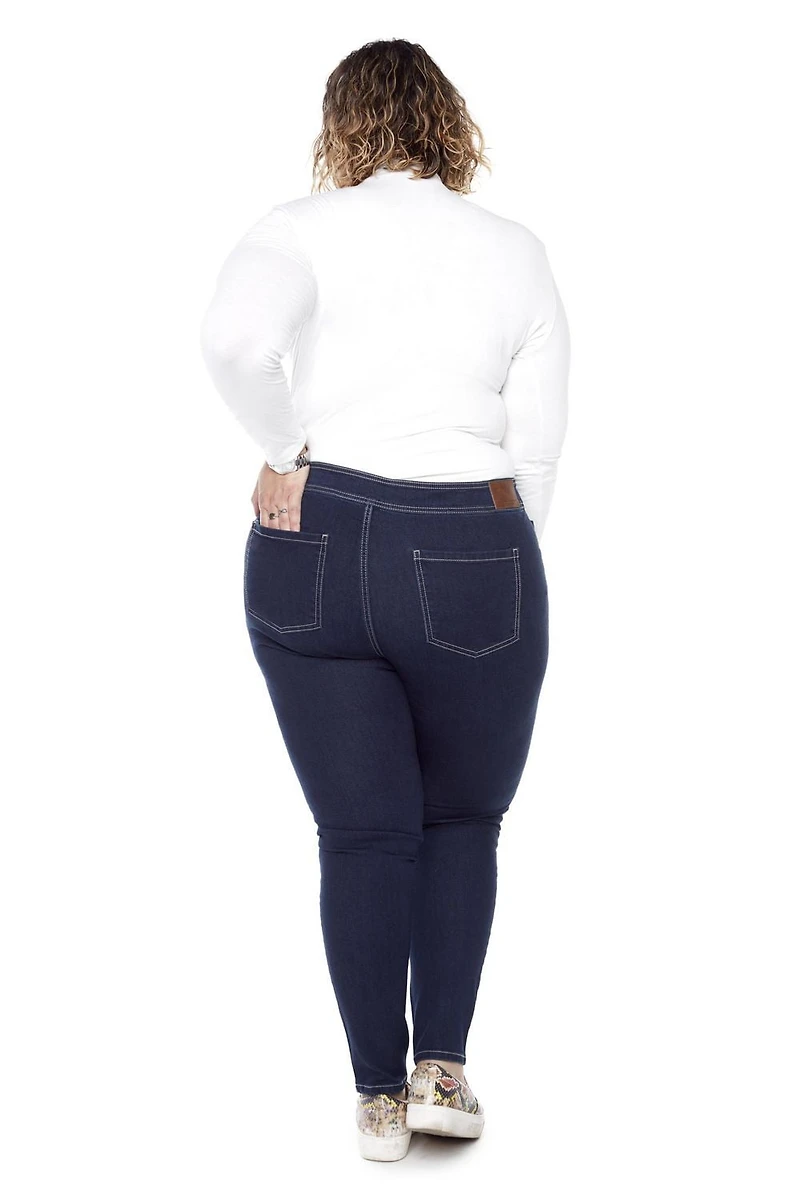 Frankie & Stella ™ Women's Plus High Rise Skinny Wide Waistband - Dark Wash