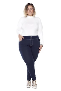 Frankie & Stella ™ Women's Plus High Rise Skinny Wide Waistband - Dark Wash