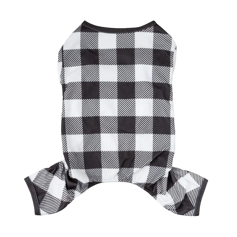 Vibrant Life Pyjama de vacances à carreaux pour animaux de compagnie – Pyjama pour chien et chat – Noir et blanc