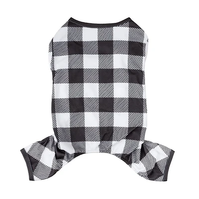 Vibrant Life Pyjama de vacances à carreaux pour animaux de compagnie – Pyjama pour chien et chat – Noir et blanc