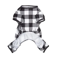 Vibrant Life Pyjama de vacances à carreaux pour animaux de compagnie – Pyjama pour chien et chat – Noir et blanc
