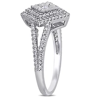 Bague de fiançailles auréole Miabella avec diamant 1/2 CT poids total en argent sterling