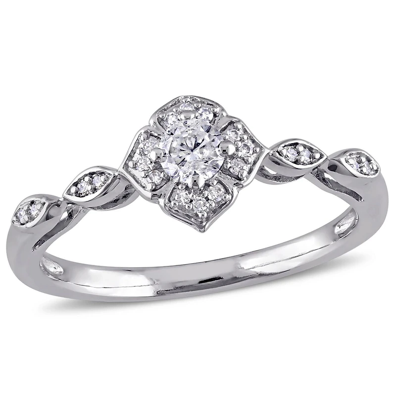 Bague de promesse infinity Miabella avec diamants 1/5 CT poids total en or blanc 10K