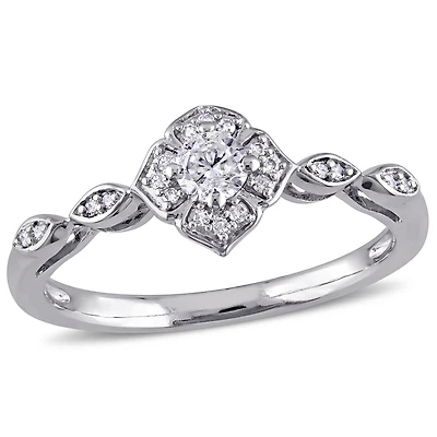 Bague de promesse infinity Miabella avec diamants 1/5 CT poids total en or blanc 10K