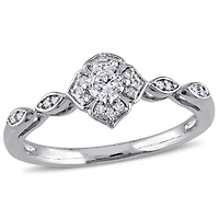 Bague de promesse infinity Miabella avec diamants 1/5 CT poids total en or blanc 10K