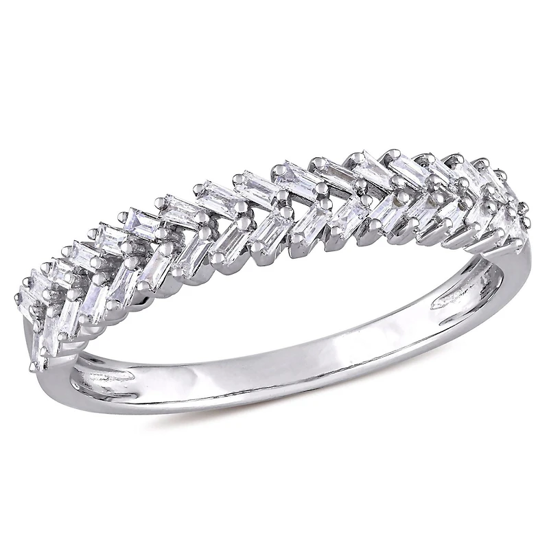 Bague de fiançailles Miabella avec diamants 1/3 CT poids total en or blanc 14K