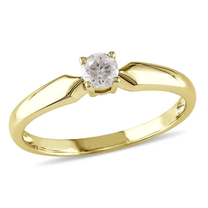 Miabella 1/5 Carat T.W. Diamond 10K Yellow Gold Solitaire Engagement Ring