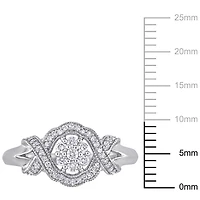 Bague de fiançailles entrecroisée Miabella avec diamants 1/3 CT poids total en or blanc 10K