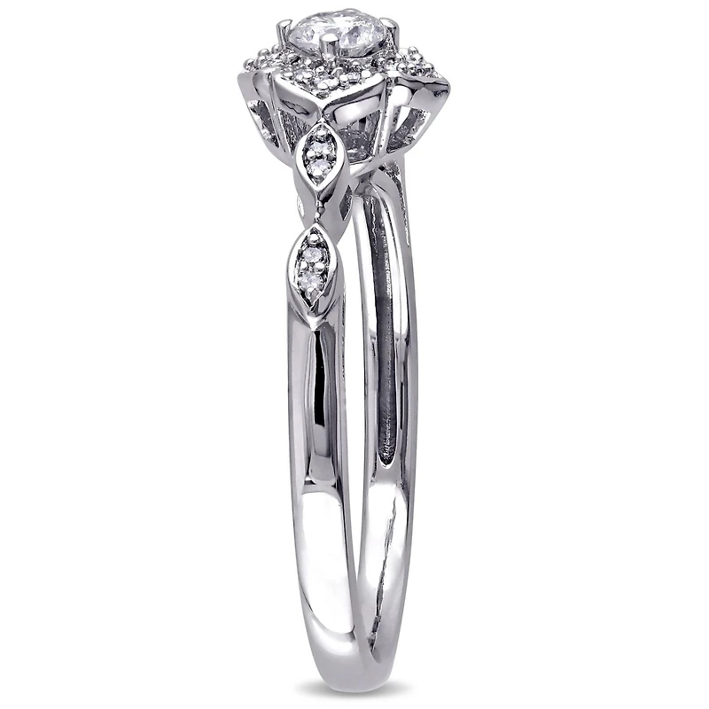 Bague de promesse infinity Miabella avec diamants 1/5 CT poids total en or blanc 10K