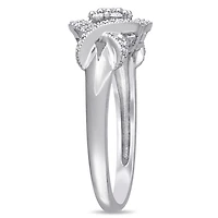 Bague de fiançailles entrecroisée Miabella avec diamants 1/3 CT poids total en or blanc 10K
