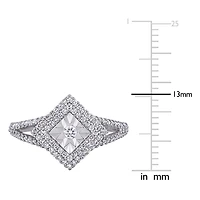 Bague de fiançailles auréole Miabella avec diamant 1/2 CT poids total en argent sterling