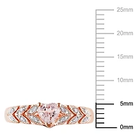 Bague cœur Tangelo avec morganite 0,50 CT PBT et accents de diamants en or rosé 10K