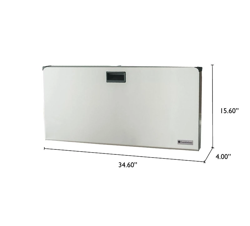 Foundations Surface Mount Stainless Frameless Clad Baby Changing Station