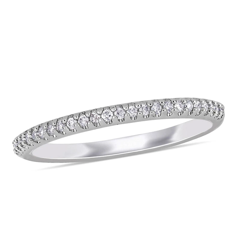 Bague éternité Miabella avec diamants 1/8 CT poids total an or blanc 14K
