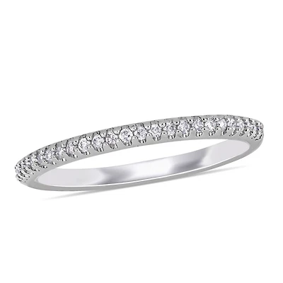Bague éternité Miabella avec diamants 1/8 CT poids total an or blanc 14K