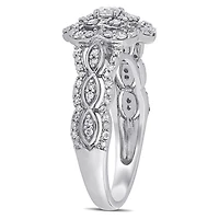 Bague de fiançailles floral Miabella avec diamants 3/8 CT poids total en or blanc 10K