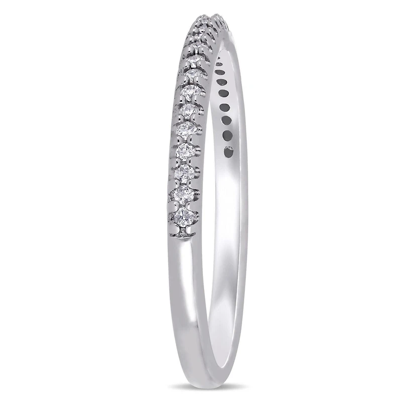 Bague éternité Miabella avec diamants 1/8 CT poids total an or blanc 14K