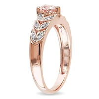 Bague cœur Tangelo avec morganite 0,50 CT PBT et accents de diamants en or rosé 10K