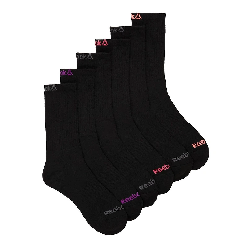 ENSEMBLE DE 6 , CHAUSSETTES MI-MOLLET, COUSSINÉES POUR UN CONFORT ACCRU