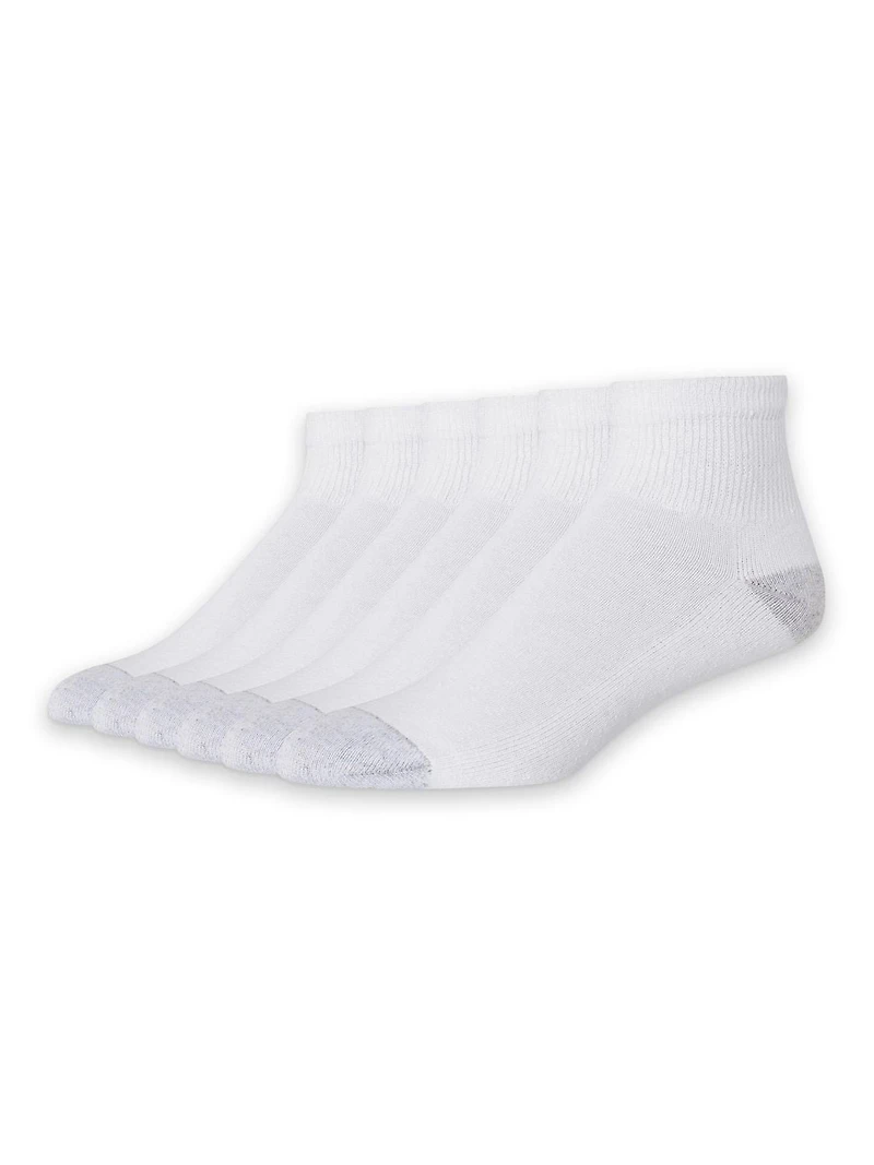 Hanes Men's P6 Cushion Odor Protection Ankle Socks, Size 6-12