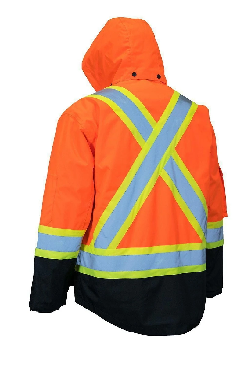 Forcefield 6-in-1 Hi Vis Winter Safety Parka with Removable Bomber Jacket