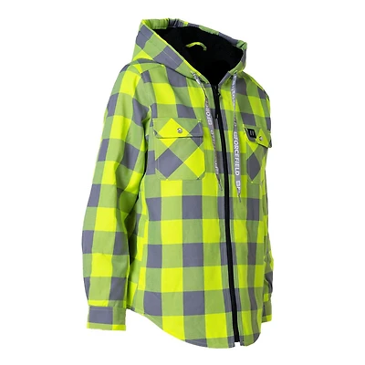 Women's Hooded Sherpa-Lined Flannel Shirt Jacket