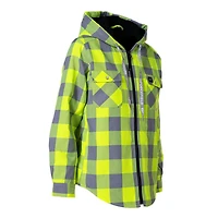 Women's Hooded Sherpa-Lined Flannel Shirt Jacket
