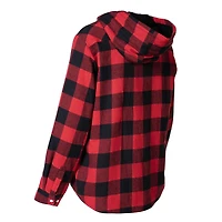 Women's Hooded Sherpa-Lined Flannel Shirt Jacket