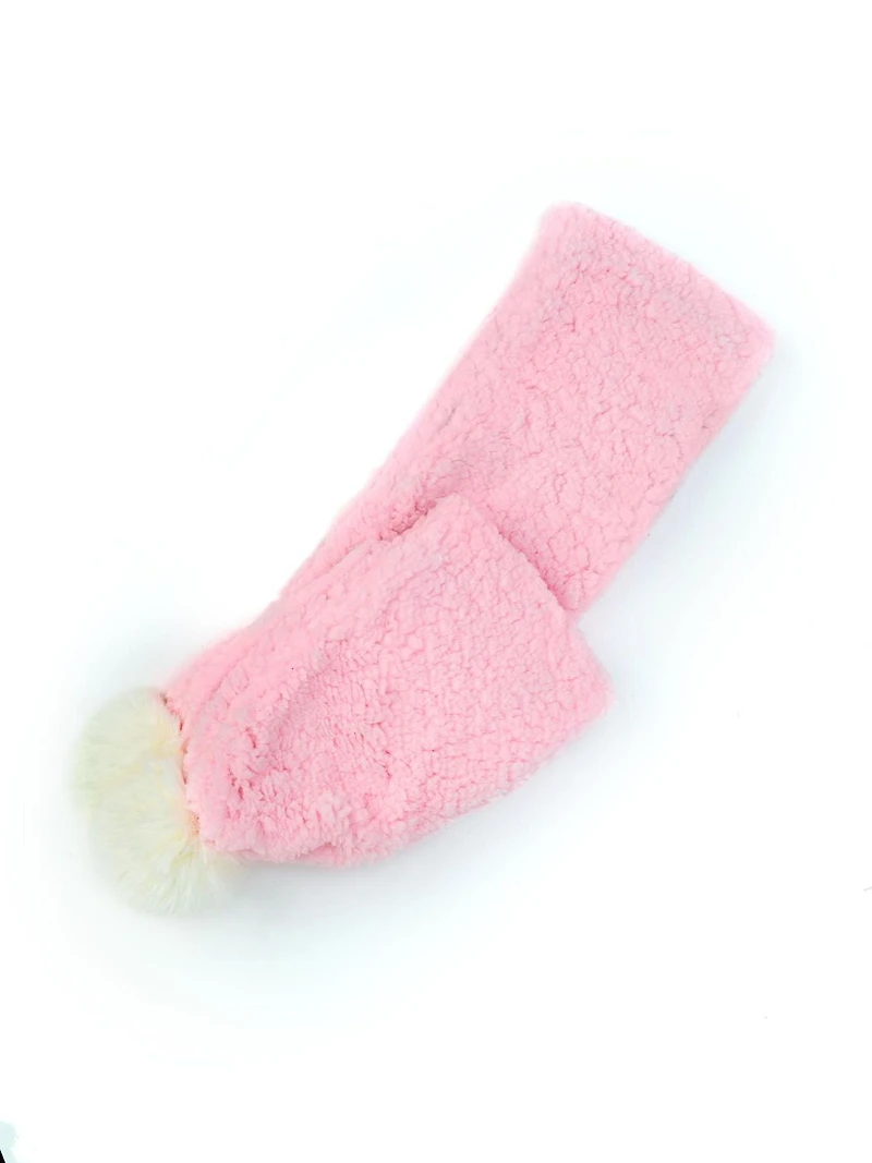 Chapeau sherpa doux au sucre arc-en-ciel, écharpe et ensemble de gants