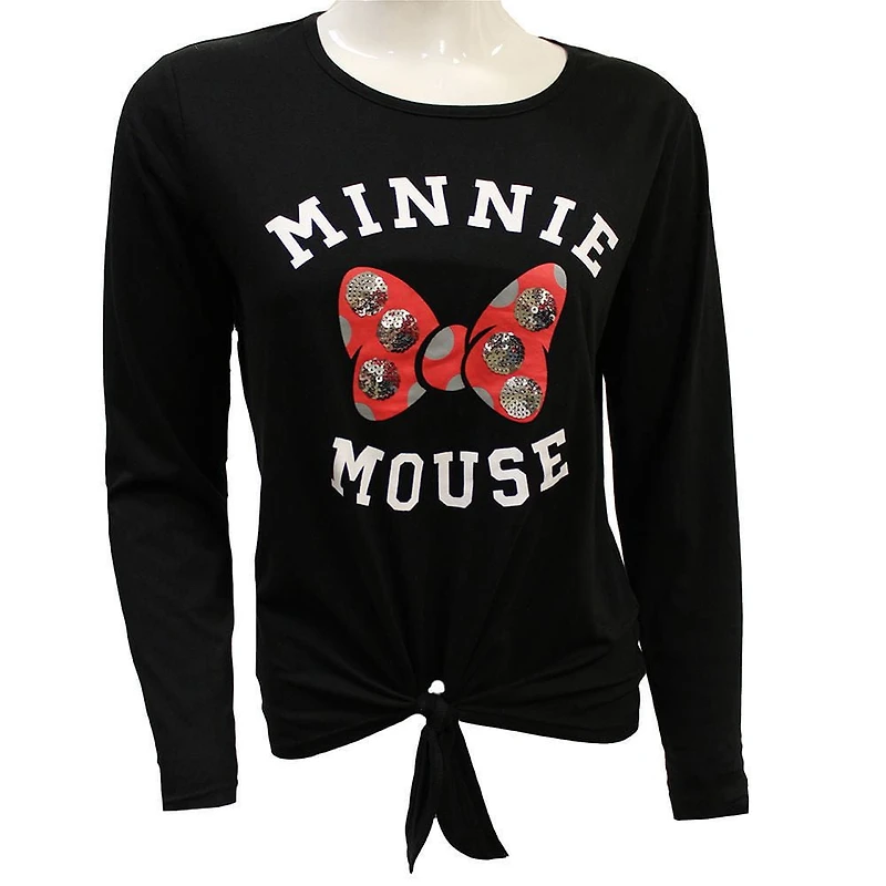 Minnie Mouse Ladies Tie Front Top