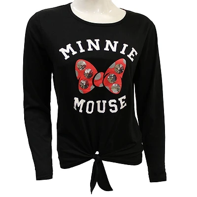 Minnie Mouse Ladies Tie Front Top