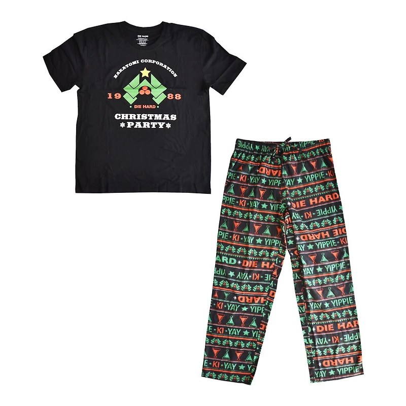 Ensemble de vêtements de nuit pour hommes Die Hard 2 pièces Welcome To The Party