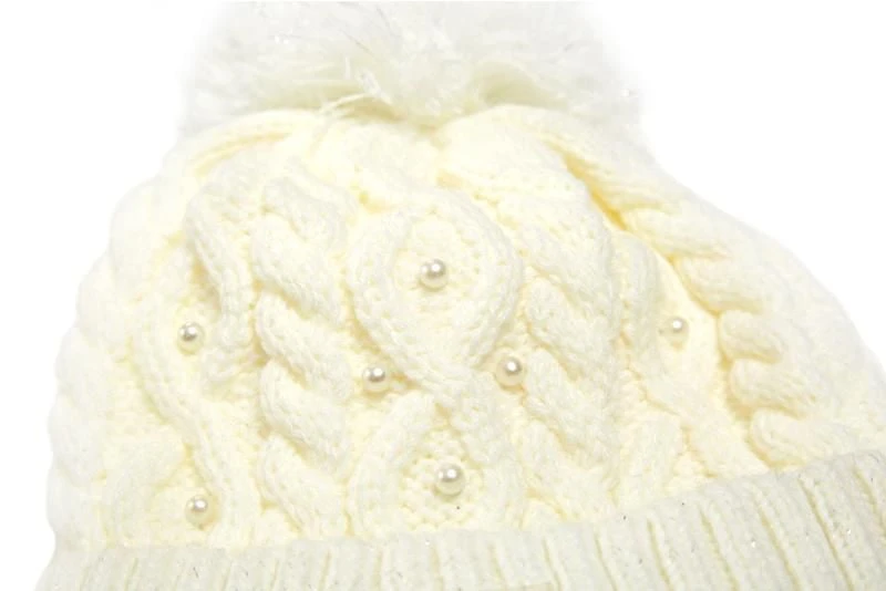 Justice™ Brand Pearl Embellished Knit Hat with Matching Knit Scarf and Gloves 3 Piece Set