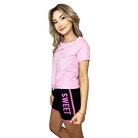 Girls We Wear Cute Make Journey Sweet Front Tie Top