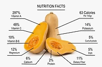 Courge Butternut biologique, Vendu individuellement, 0.76 - 1.40 KG