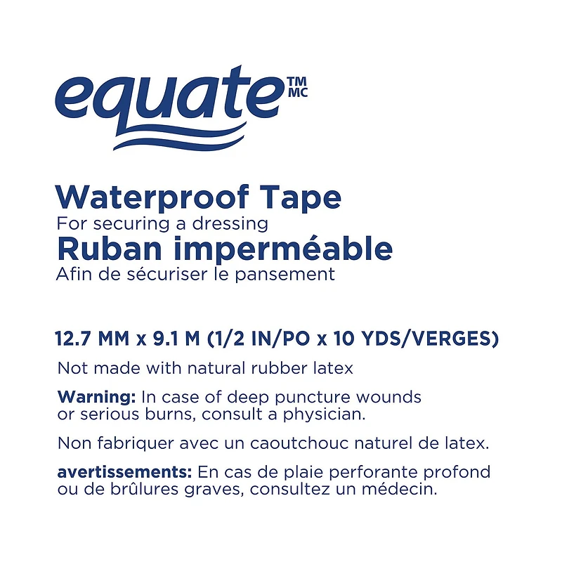 Equate Waterproof Tape, 12.7 mm x 9.1 m/1 Roll
