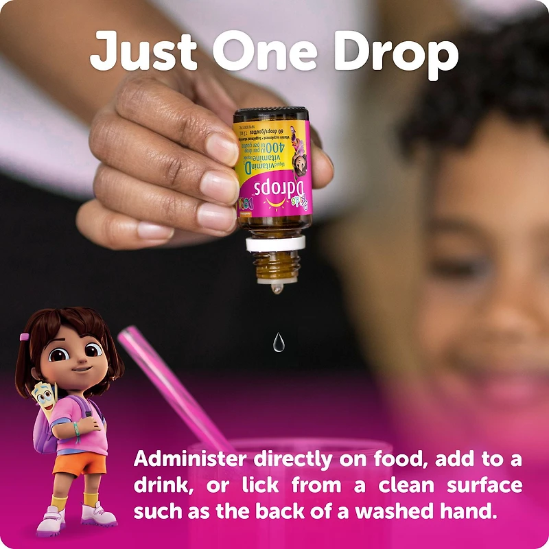 Supplément vitaminique de vitamine liquide D3 de Ddropsᴹᴰ pour enfants, 400 UI 1,7 ml, 60 gouttes